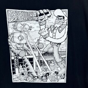 Bella Canvas Graphic Deep Ellum TShirt Mens Large  Artwork Cowboy Robot 2012